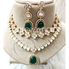 double line kundan - AD  Nacklase Set