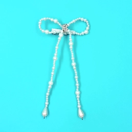 Lime By Manika Pearls Bow- Off White