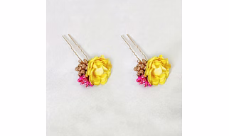 Lime By Manika Set Of 2 Bun Pinks, Yellow