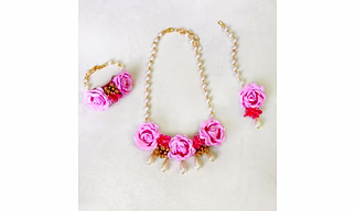 Lime By Manika Gulab Floral Set - Pink