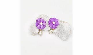 Lime By Manika Sayuri Clip On Earrings - Lilac