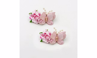 Lime By Manika Butterfly Clips-  Pink
