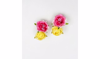 Lime By Manika Floral Garden Hair Clips- Pink, Yellow
