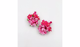 Lime By Manika Floral Garden Hair Clips- Pink