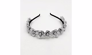 Lime By Manika Glam Flower Tiara Headband- Silver