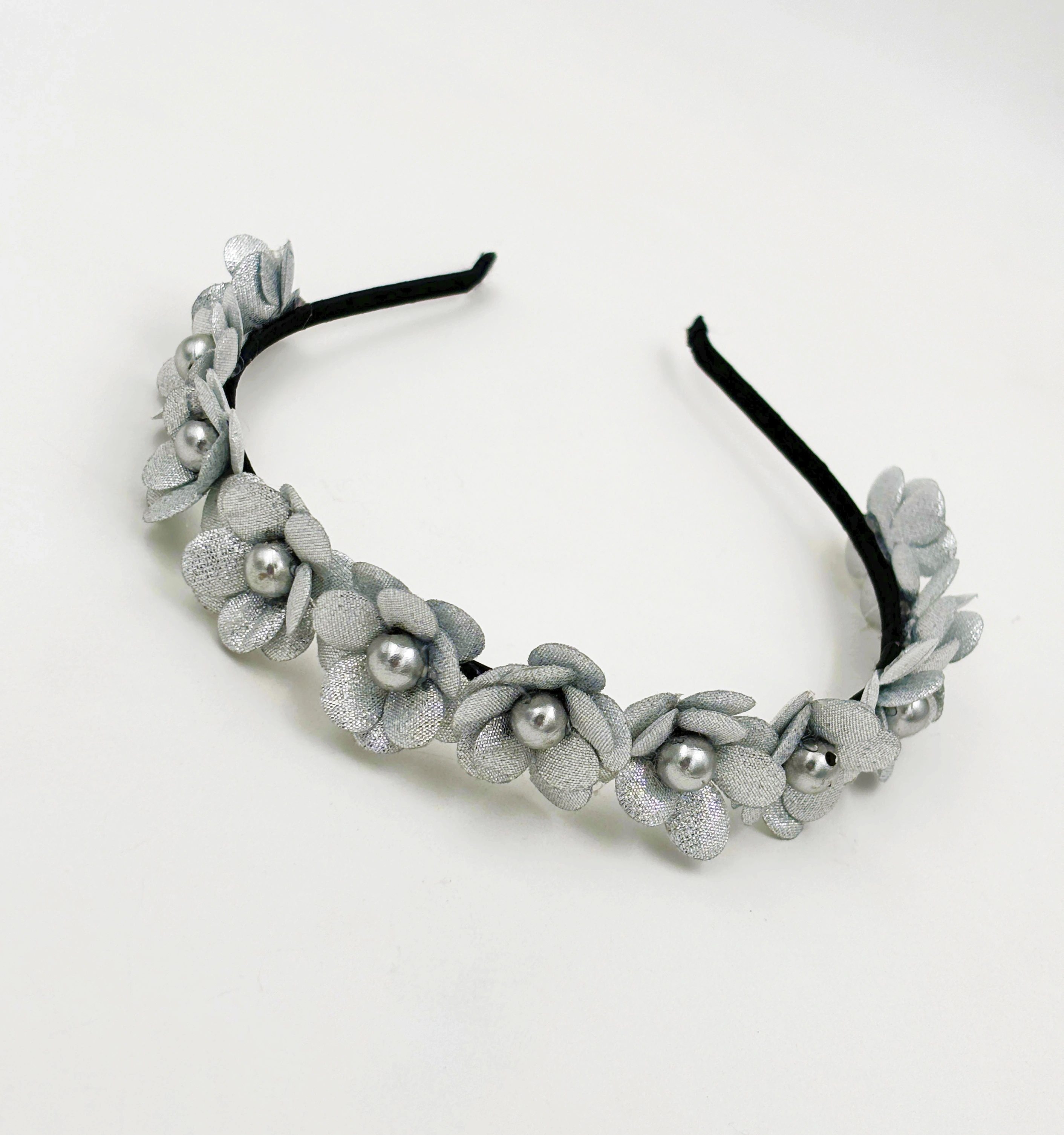 Lime By Manika Glam Flower Tiara Headband- Silver-1