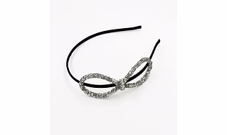 Lime By Manika Jazz Glitter Bow Headband - Silver