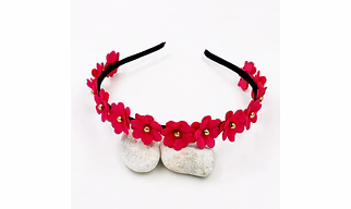 Floral Tiara Headband- Majenta