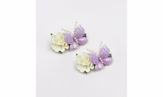 Lime By Manika Butterfly Clips- Mauve, Off White