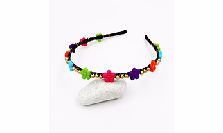 Glam Flower Beads Detailed Hairband- Multicoloured