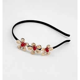 Flower Garden Hairband - Red, Gold