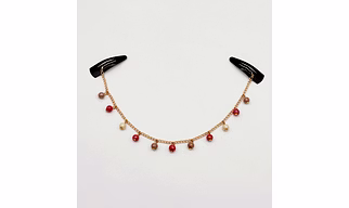 Dangling Beads Crown Chain- Red, Beige
