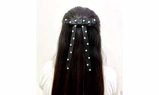Lime By Manika Starry Night Bow Clip - Black