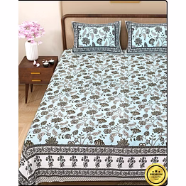 daffodil jaipuri dabu printed bedsheet