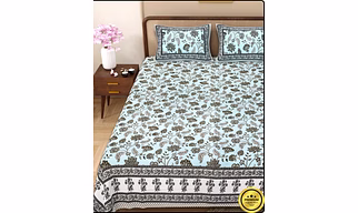 Daffodil Jaipuri dabu printed bedsheet