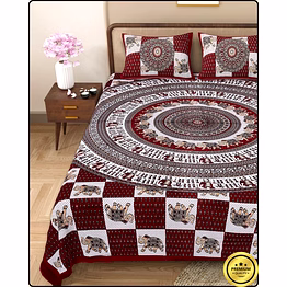 trumpet jaipuri dabu printed bedsheet