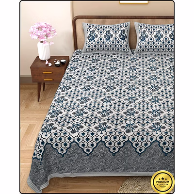 daisy jaipuri dabu printed bedsheet