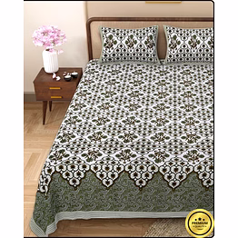 daisy jaipuri dabu printed bedsheet