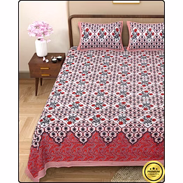 daisy jaipuri dabu printed bedsheet