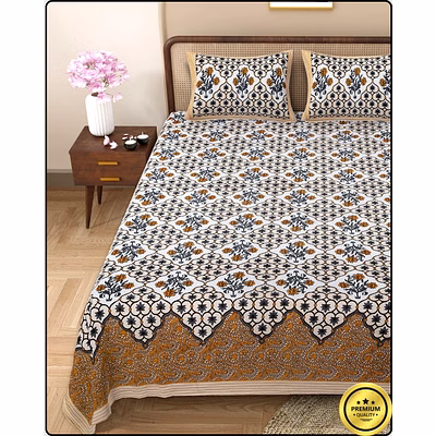daisy jaipuri dabu printed bedsheet