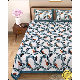 finch jaipuri dabu printed bedsheet