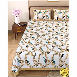 finch jaipuri dabu printed bedsheet