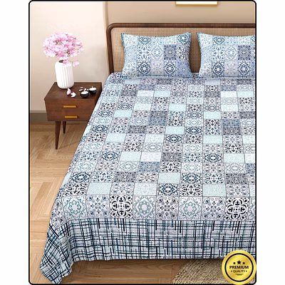 mosaic art jaipuri bedsheet