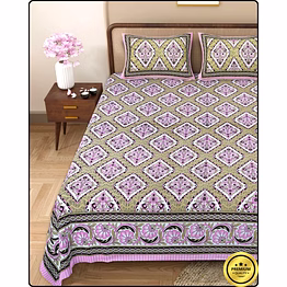 vintage dabu printed bedsheet