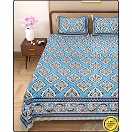 vintage dabu printed bedsheet