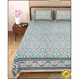 vintage dabu printed bedsheet