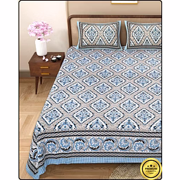 vintage dabu printed bedsheet