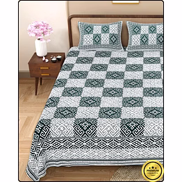 greek key jaipuri bedsheet