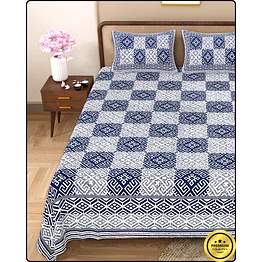 greek key jaipuri bedsheet