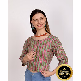 cosmos crop reversable blouse