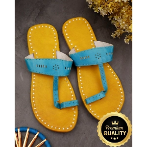 GLORY YELLOW KOLHAPURI SLIPPER