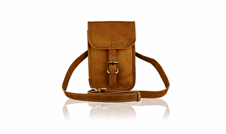 Half Flap Carnival Leather Pocket Bag