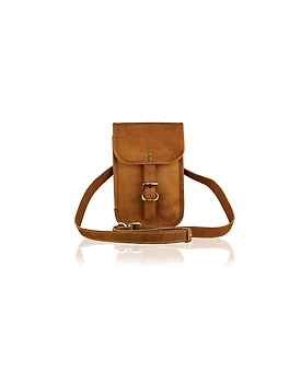 Half Flap Carnival Leather Pocket Bag