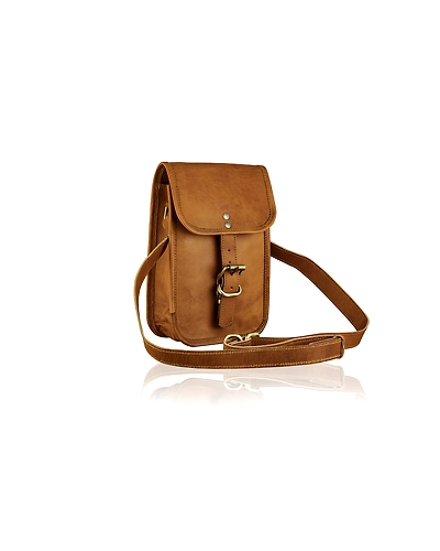 Half Flap Carnival Leather Pocket Bag-3