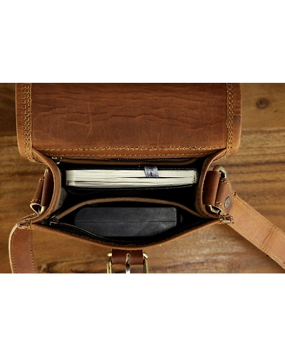 Half Flap Carnival Leather Pocket Bag-4