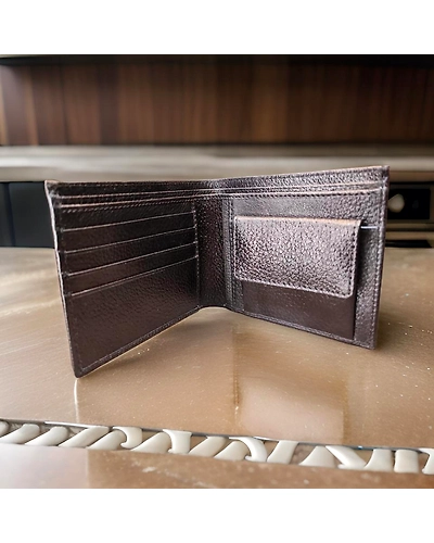 Men's leather wallet black color-1