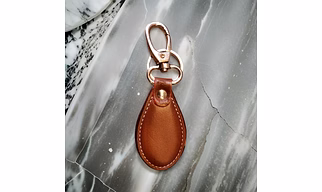 Leather key ring keychain