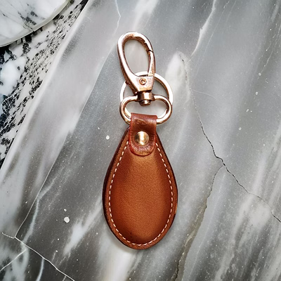 leather key ring keychain