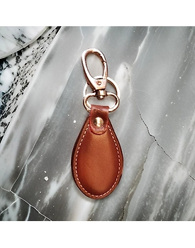 Leather key ring keychain