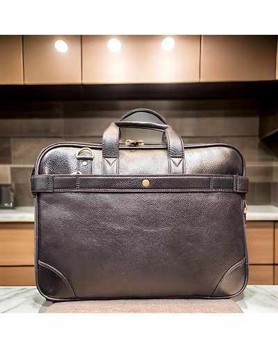 Leather Laptop bag black color-12613790