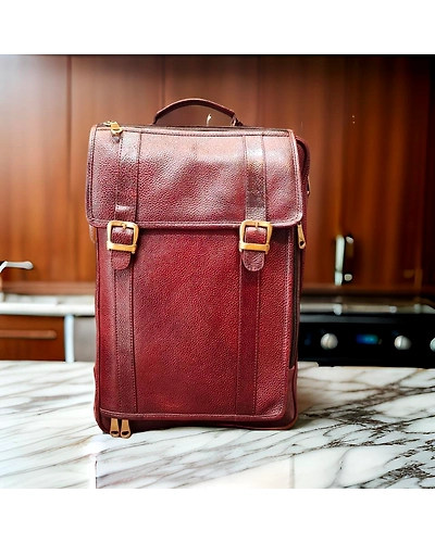 Leather laptop back pack 4 in 1-12613800