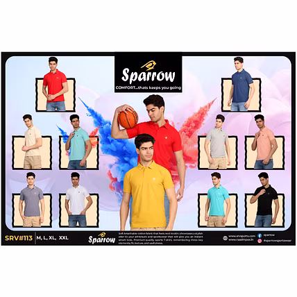 Sparrow Polo Neck Solid T-Shirts-12466228