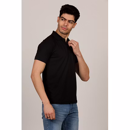 Sparrow Polo Neck Solid T-Shirts-3