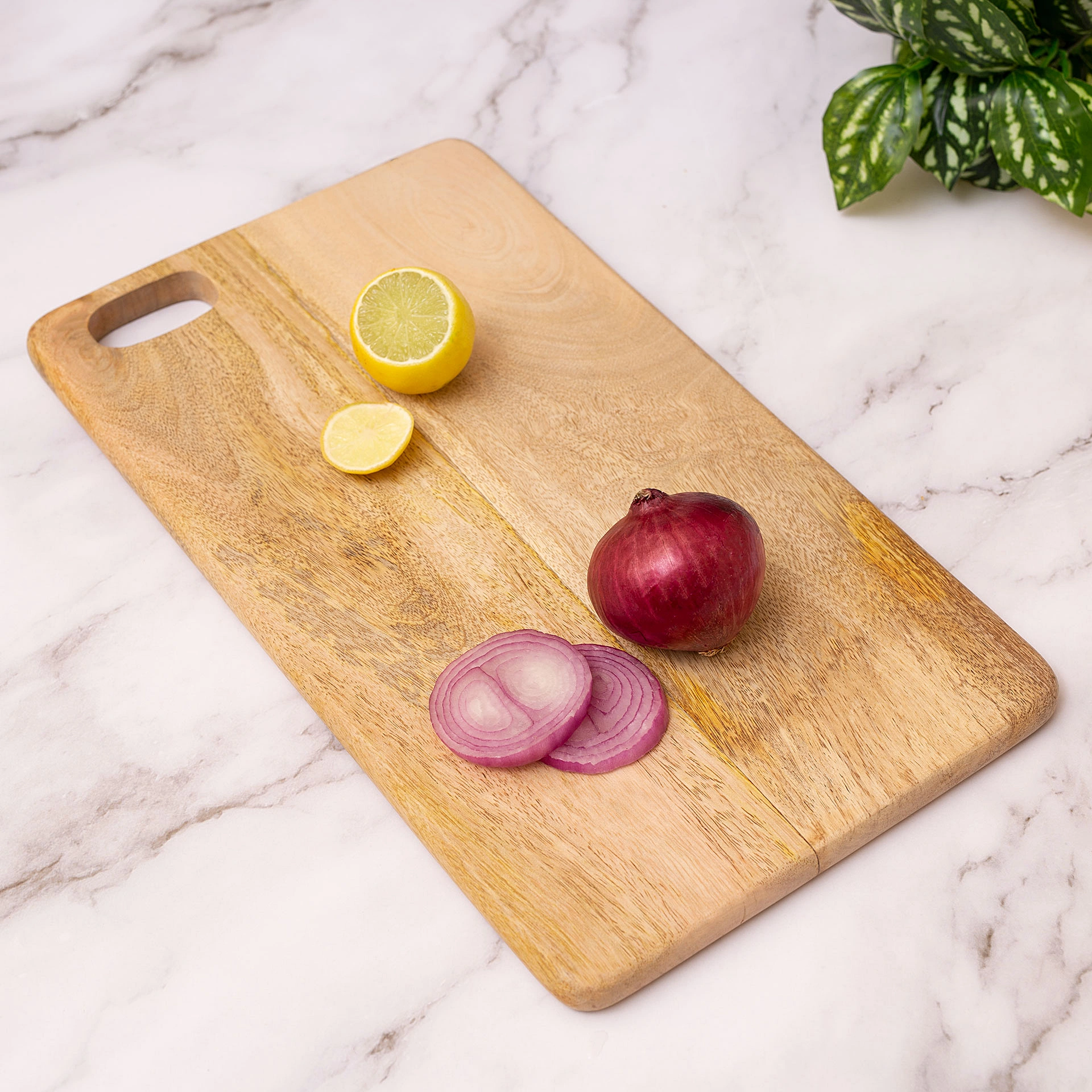 Mango Wood Cutting Board, 14 x 8 x 0.5 Inch, Brown-12471702