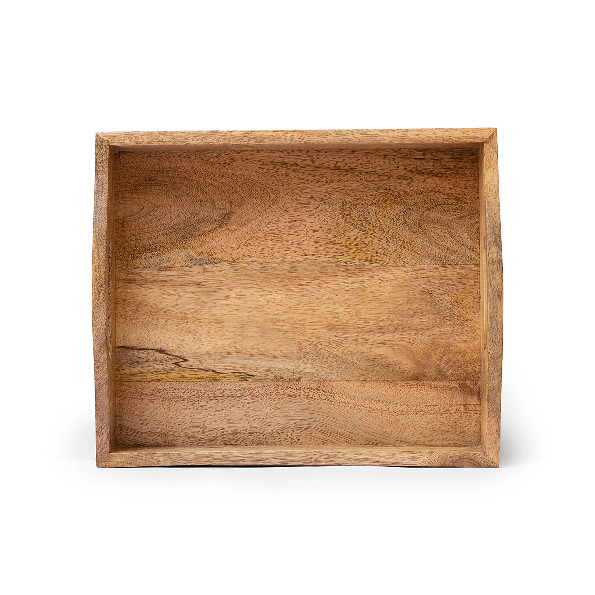 Mango Wood Serving Trays, 12 x 10 x 3 Inch, Brown-1