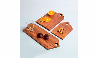 Natural Wood Serving Platter, Set of 3